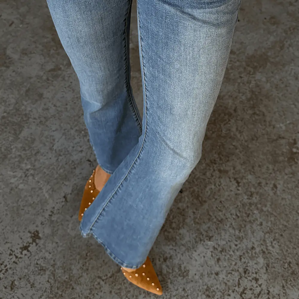 Never Fully Dressed Denim Flare Scallop Jean
